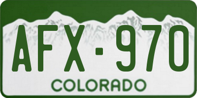 CO license plate AFX970