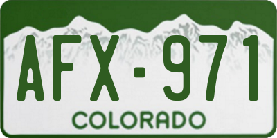 CO license plate AFX971