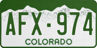 CO license plate AFX974