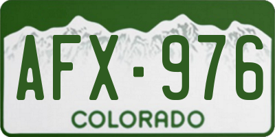 CO license plate AFX976