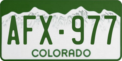 CO license plate AFX977
