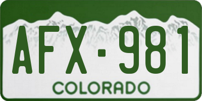 CO license plate AFX981