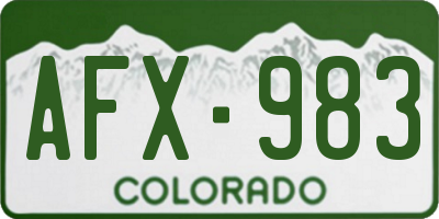 CO license plate AFX983