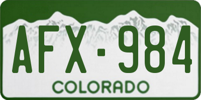 CO license plate AFX984