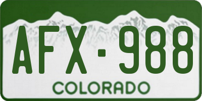 CO license plate AFX988
