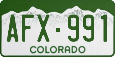 CO license plate AFX991