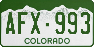 CO license plate AFX993