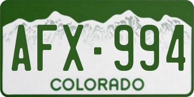 CO license plate AFX994