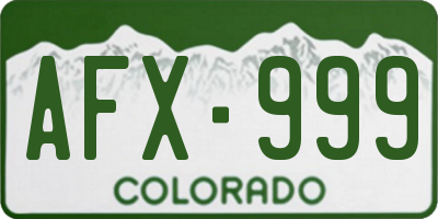 CO license plate AFX999