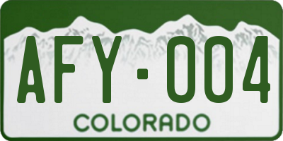CO license plate AFY004