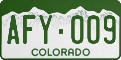 CO license plate AFY009