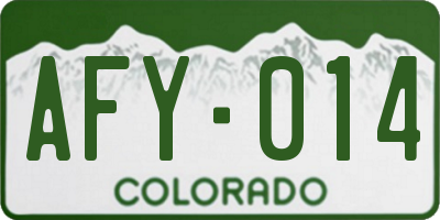 CO license plate AFY014