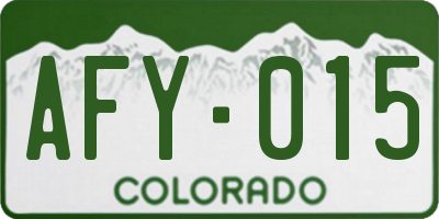 CO license plate AFY015