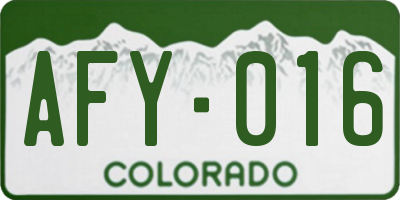 CO license plate AFY016