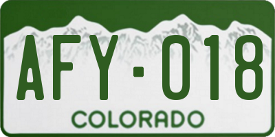 CO license plate AFY018
