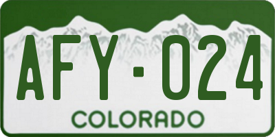 CO license plate AFY024