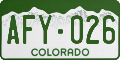 CO license plate AFY026