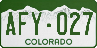 CO license plate AFY027