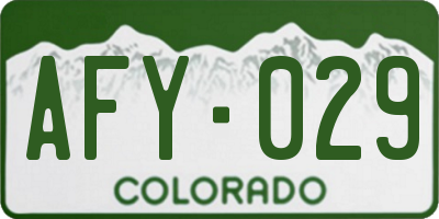 CO license plate AFY029