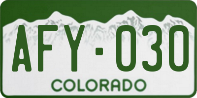 CO license plate AFY030