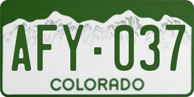 CO license plate AFY037