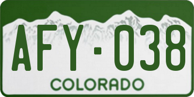 CO license plate AFY038