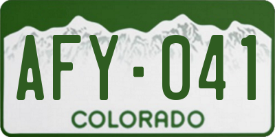 CO license plate AFY041
