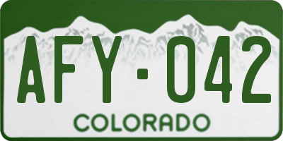 CO license plate AFY042