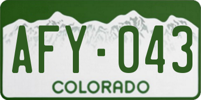 CO license plate AFY043