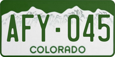 CO license plate AFY045