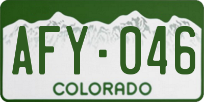 CO license plate AFY046