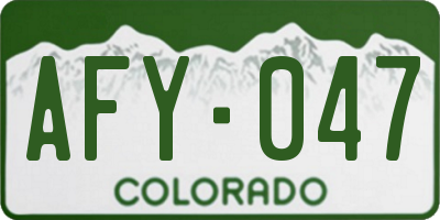 CO license plate AFY047