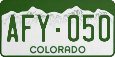 CO license plate AFY050