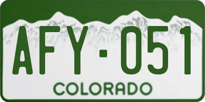 CO license plate AFY051