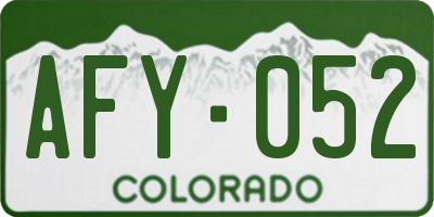 CO license plate AFY052