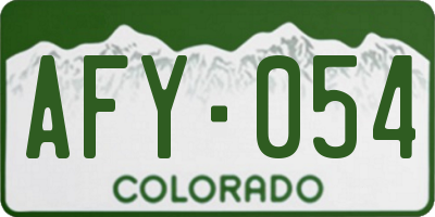 CO license plate AFY054