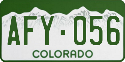 CO license plate AFY056
