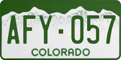 CO license plate AFY057