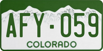 CO license plate AFY059
