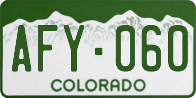 CO license plate AFY060