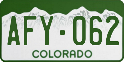 CO license plate AFY062