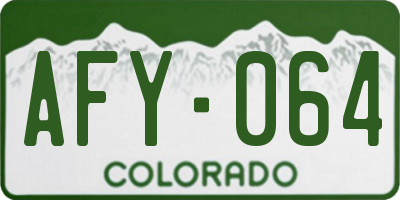CO license plate AFY064