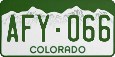 CO license plate AFY066