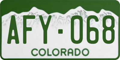 CO license plate AFY068