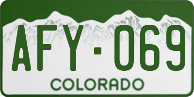 CO license plate AFY069