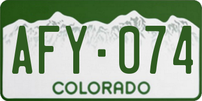 CO license plate AFY074