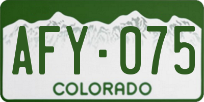 CO license plate AFY075