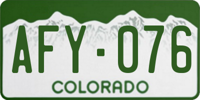 CO license plate AFY076