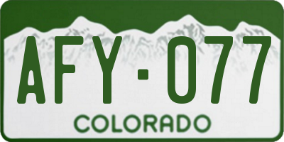 CO license plate AFY077