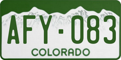 CO license plate AFY083